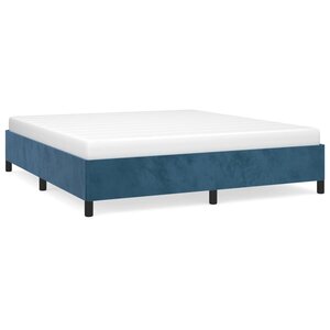 vidaXL Cadre de lit Bleu foncé 160x200 cm Velours
