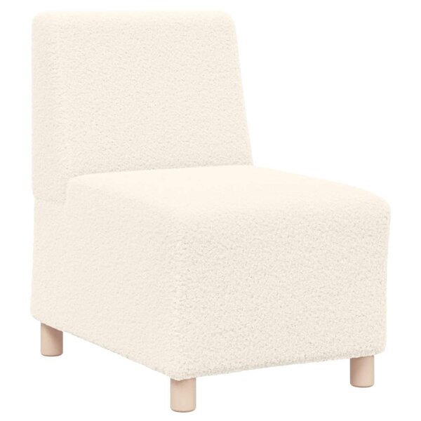 vidaXL Canapé modulaire sans accoudoirs Crème 55 cm Tissu imitation laine bouclée