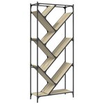 vidaXL Bibliothèque chêne sonoma 79x30x180 cm bois ingénierie et métal