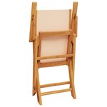 vidaXL Chaises de jardin pliantes lot de 6 beige tissu et bois massif