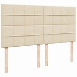 vidaXL Sommier à lattes de lit avec matelas Crème 200x200 cm Tissu