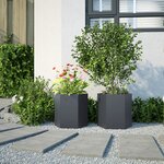 vidaXL Jardinières 2 Pièces anthracite hexagone 46x40x45 cm acier