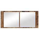 vidaXL Cabinet Miroir LED avec étagère Bois ancien 100 x 12 x 45 cm
