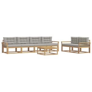 vidaXL Ensemble de canapés d'extérieur 6 Pièces Blanc et gris clair