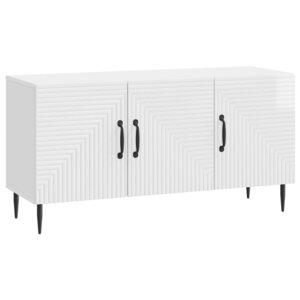 vidaXL Meuble TV Blanc brillant 99 x 34 5 x 50 cm Bois d'ingénierie