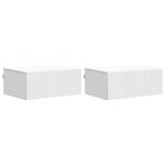 vidaXL Cabinet de chevet mural 2 Pièces Blanc 49 x 34 5 x 20 cm