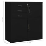 vidaXL Armoire de bureau Noir 90x40x102 cm Acier