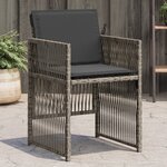 vidaXL Chaises de jardin avec coussins lot de 4 gris résine tressée