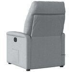 vidaXL Fauteuil de massage inclinable électrique gris clair tissu