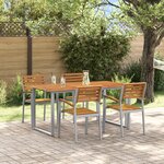 vidaXL Ensemble de salle à manger de jardin 5 pièces en bois massif d'acacia et métal