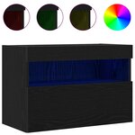 Buffets TV vidaXL avec lumières LED 2 Pièces Chêne Noir 60x30x40 cm