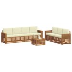 vidaXL Ensembles de canapés 8 pc Naturel et Crème Bois d'Acacia Massif