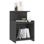 vidaXL Table de chevet Gris 40x35x60 cm Aggloméré