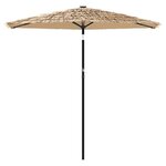 vidaXL Parasol de jardin avec LED et mât en acier marron 268x268x226cm