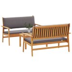 vidaXL Ensemble de canapé de jardin 3 Pièces Marron Bois d'acacia massif