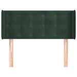 vidaXL Tête de lit avec oreilles Vert foncé 103x16x78/88 cm Velours