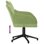 vidaXL Chaise pivotante de bureau Vert clair Velours