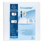 Classeur PP personnalisable Kreacover - 4 anneaux en D 60mm - A4 maxi, blanc EXACOMPTA