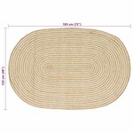 vidaXL Tapis Naturel et Blanc 122 x 183 cm Jute