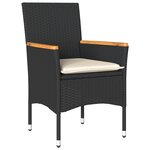 Ensemble de salle à manger de jardin 5 pièces avec coussins en poly rotin noir vidaXL