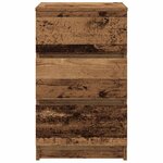 vidaXL Table de chevet avec 3 tiroirs vieux bois 39x35x65 cm