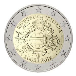2 euros commémorative Italie 2012 - 10 ans de l'Euro.