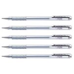 Roller à encre Hybrid Gel Grip K118 Pointe 0 8 mm Métallisé Argent x 5 PENTEL
