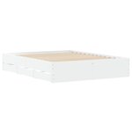 vidaXL Cadre de lit avec tiroirs blanc 140x200 cm bois d'ingénierie