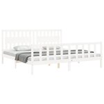 vidaXL Cadre de lit sans matelas blanc 200x200 cm bois massif de pin