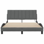vidaXL Cadre de lit sans matelas Hanko gris foncé 140x200 cm tissu