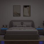vidaXL Tables de chevet murales avec lumières LED 2 Pièces sonoma gris
