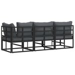 vidaXL Mobilier de jardin avec coussin 3 Pièces Noir Aluminium