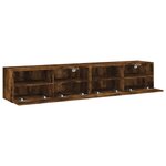 vidaXL Meubles TV muraux 2 Pièces chêne fumé 80x30x30cm bois d'ingénierie