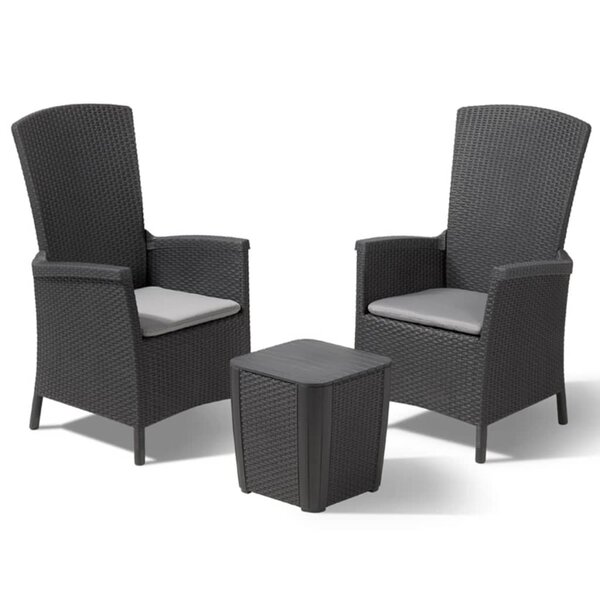 Keter Mobilier d'extérieur 3 Pièces Vermont Graphite 231692