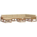 vidaXL Ensemble de canapés d'extérieur 9 Pièces Naturel et Beige