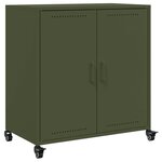 vidaXL Buffet vert olive 68 5x39x72 cm acier laminé à froid