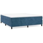vidaXL Cadre de lit sans matelas bleu foncé 200x200 cm velours
