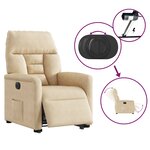 vidaXL Fauteuil inclinable électrique crème tissu microfibre