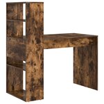 vidaXL Bureau avec Rangement Chêne Fumé 113x54x120 cm Bois d'ingénierie