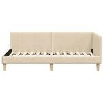 vidaXL Cadre de lit d'angle Autre avec tête de lit Crème 90 x 190 cm