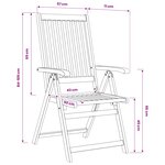 vidaXL Chaises pliantes 6 pièces avec coussins en bois d'acacia massif