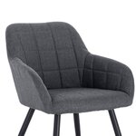 Chaises de salle à manger en lin 2 pièces modèle élégant gris foncé 19_0000332