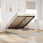 VidaXL Cadre de lit ottoman avec matelas crème 140x190 cm tissu