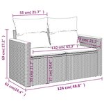 vidaXL Salon de jardin 10 Pièces avec coussins gris résine tressée