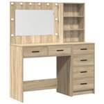 vidaXL Ensemble de 2 Tables de Maquillage avec LED en Bois d'Ingénierie Chêne Sonoma