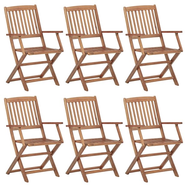 vidaXL Chaises pliables de jardin 6 Pièces Bois d'acacia solide