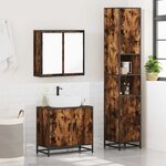 vidaXL Ensemble de meubles de salle de bain 3 Pièces Chêne fumé