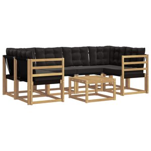 vidaXL Ensemble de canapés d'extérieur 7 Pièces Blanc et noir