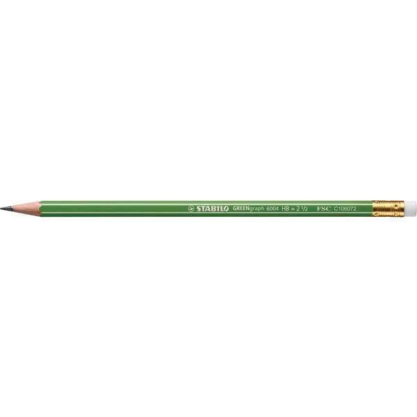 GreenGraph 6004 Crayon graphite, mine HB, corps hexagonal vert (paquet 12 unités)