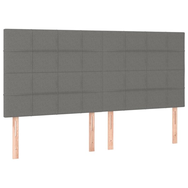 vidaXL Têtes de lit 4 Pièces Gris foncé 80x5x78/88 cm Tissu